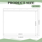 Sinload 20 Pcs Heavy Duty Sheet Protector 8.5 x 11 Inch Job Ticket Holder Waterproof Resealable Zip Page Wall Sign Holder Clear Dry Erase Document Sleeve Magazine Protector Horizontal(12.4 x 9.8 Inch)
