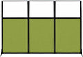 Versare Workstation Partition | Portable Wall Divider | Modern Office Cubicle | Free Standing Privacy Screen | Flexible Work Space | 99" x 70" W/Window, Lime Green Fabric Panels
