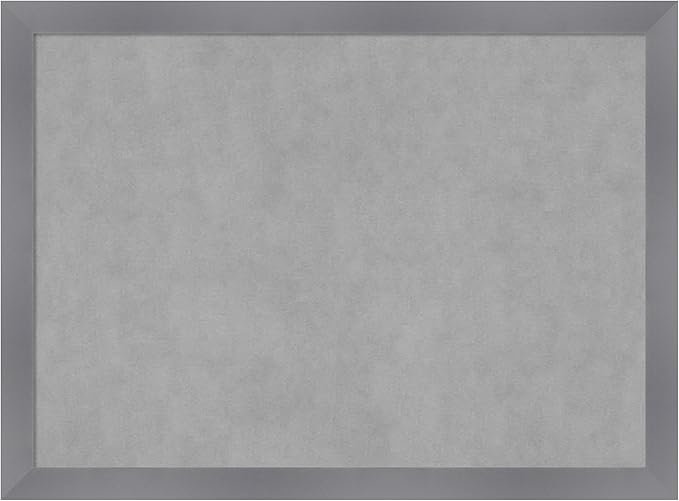 Amanti Art Grey Framed Magnetic Board 22x30 Medium Vision Board for use with Magnets, 100% Metal Sheet to Display Items as Office Decor or for Home Organization in mudroom, Kitchen or Kids Room