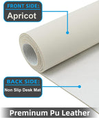 Small Desk Mat,Leather Desk Pad Protector,Desk Mouse pad,Office Desk mat,Laptop Mat for Desk, Non-Slip PU Leather Desk Blotter,Waterproof Desk Writing Pad for Office/Home(23.6"x13.8",Beige)