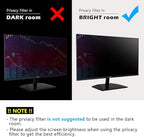 FILMEXT 2 Pack 22 Inch Computer Privacy Screen Filter for 16:10 All-in-One Desktop/Frameless Monitor - Removable Blue Light UV Blocking Privacy Shield for Thin Bezel Computer