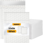skardeco Bubble Mailers 3.5x5 inch 40Pack White Bubble Mailers Self-Seal Padded Mailing Envelopes Bubble Opaque Padded Mailer for Small Businesses to Package and Mail Jewelry Cosmetics#0000