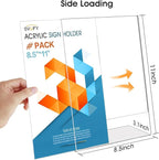 SVOPY Acrylic Sign Stand Holders - 8.5 x 11 Clear Plastic Table Paper Display Stand, Suit for Displaying Posters, Picture, Flyers, Menu - 10 Pack