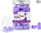 Lenicany 30Pair Soft Foam EarPlugs, 32dB Disposable Sound Blocking Noise Cancelling Ear Plugs for Concerts Loud Music/Shooting Guns/Work Construction, Hearing Safety Protection(Purple)