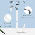 FYY Over the Door Hooks, 6 Pack Door Hangers Hooks with Rubber Prevent Scratches Heavy Duty Organizer Hooks for Living Room, Bathroom, Bedroom, Kitchen Hanging Clothes, Towels, Hats, Coats, Bags White