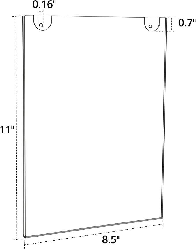 NIUBEE 30 Pack Acrylic Sign Holder 8.5 x 11 inches Clear Wall Mount Frame Bonus, Wall Mount Plastic Sign Holder Perfect for Home, Office, Store, Restaurant- Vertical