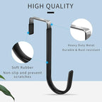 FYY Over The Door Hooks, 10 Pack Door Hangers Hooks with Rubber Prevent Scratches Heavy Duty Organizer Hooks for Living Room, Bathroom, Bedroom Hanging Clothes, Towels, Hats, Coats, Bags Black