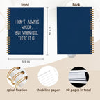 hold fizz Funny Office Notebooks for Work, Sarcastic Gifts, I Don't Always Whoop Sign, Office Desk Accessories, Funny Journal, Office Supplies for Desk, Navy Blue Spiral Notebook 5.5 x 8.3