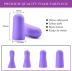 Lenicany 30Pair Soft Foam EarPlugs, 32dB Disposable Sound Blocking Noise Cancelling Ear Plugs for Concerts Loud Music/Shooting Guns/Work Construction, Hearing Safety Protection(Purple)
