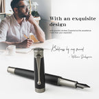 GC QUILL Fountain Pen Set - Fine & Medium Nibs, Includes 18 Ink Cartridges, Ink Refill Converter & Syringe Filler, Gift for Writing, Journaling & Calligraphy MU-13