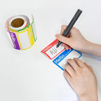 L LIKED 400 Stickers -3.5" x 2.25" Colors Plain Name tag Labels for Clothes with Perforated Line for Kids (Hello My Name is - 400 Labels)