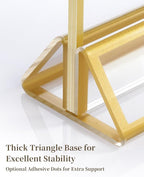 Dynta Acrylic Sign Holder 4x6 8 Pack Double Sided Clear Plastic Display Stands, Tabletop Menu Holder, Flyer Display for Wedding, Party, Restaurant, Office, Retail (Gold Frame)
