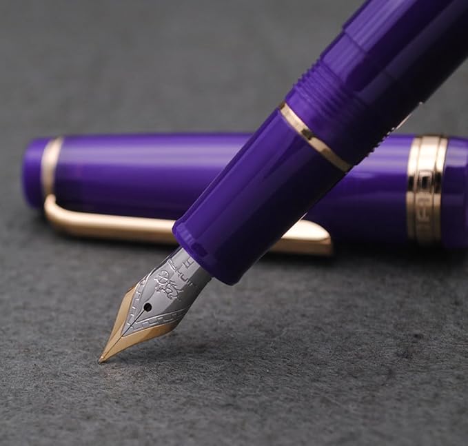 JINHAO 82 Fountain Pen (Transparent Navy Blue,Fine Nib 0.5mm)