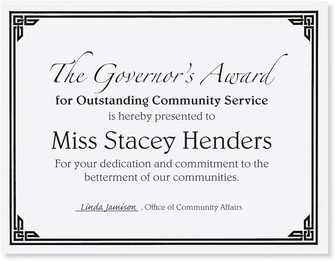 PaperDirect Black on White Classic Specialty Certificates, 8½ x11, Foil Accents, 50 Count, Certificates And Awards Paper, For School, Work, Diplomas & Award Certificates