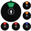 6-Sided Office Door Sign with Magnetic & Adhesive Backing - Rotating Privacy Indicator for Meeting, Do Not Disturb, Remote Work, Please Knock, Out of Office, Back Soon - 6 inch Silver ABS Door Hanger (Black, 6-Mode)