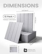 Large Felt Bulletin Board 48" x 36" Cork Board Alternative-12 Pack with 70 Safe Removable Adhesive Tabs, Cork Boards for Walls Pin Board for Home Office Classroom Felt Board-Soft Gray