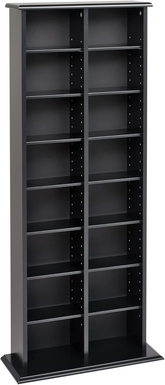 Prepac 2 Column Tall Cabinet Media, Double Multimedia Storage Tower, Black