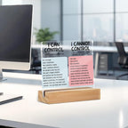 Mental Health Desk Decor Things I Can Control Acrylic Sign, Inspirational Gifts for Women Men Coworkers, Therapist Office Art Decor for Desk Gadgets Table Top Cubicle Living Room Bedroom Decorations 2