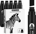 BIGTHUMB Black Poster Markers Jumbo: 5 Pcs 15mm Wide Tip Thick Acrylic Paint Pen Large Permanent Calligraphy Markers for Rock Painting, Stone, Poster, Canvas, Glass, Wood, Ceramic