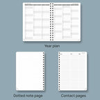 POPRUN 2026 Planner Weekly Notebook (Jan-Dec), Medium 8.5''x 6.5'' - Agenda 2026 Calendar Book with Monthly Tabs, Inner Pocket, Spiral Soft Cover, 100 GSM - Petrol