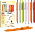 Piochoo Gel Pens, 8 Pcs 0.5mm Black Ink Pens Fine Point Smooth Writing Pens, High-End Series Pens for Journaling Note Taking, Cute Office School Supplies Gifts for Women Men