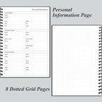 Daily Planner Undated - B5 To Do List Notebook Hourly Schedules, Spiral Appointment Planner for Women and Men, PVC Hardcover, Inner Pocket, Elastic Closure, 7" x 10", Black