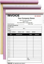 Custom Invoice Book in 3-Part /2-Part Receipt Book with Carbon Copies Personalized Carbonless Service Invoice Form Books Sales Order Book with Company Name Logo Address,E-Invoice Book