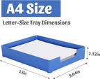 AZFUNN Letter-Size Tray Desk Letter Tray Paper Tray, Sturdy Heavy-Duty Plastic Printer Paper Tray, Single-Tier Stackable File Storage Organizer for Office Home (1, Blue)