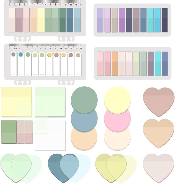 BAYTORY 1700 Sheets Transparent Sticky Notes, Clear Waterproof 3 x 3 inch See Through Memo Pad, Self-Adhesive Translucent Writable Index Tabs for Annotating Books, Study Supplies