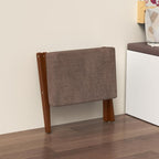BAMBOOHOMIE Foldable Foot Stool Ottoman, Modern Foot Rest with Bamboo X Legs & Thick Foam Cushion, Folding Foot Stools Small Padded for Bedroom Living Room, Footstool for Chair Couch (Brown - Brown)