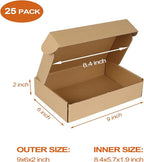 PHAREGE 9x6x2 inch Shipping Boxes Bulk 25 Pack Brown, Tab Lock Tuck Top Mailer Boxes for Packaging Small Business, Small Cardboard Gift Boxes for Wrapping Mailing Present