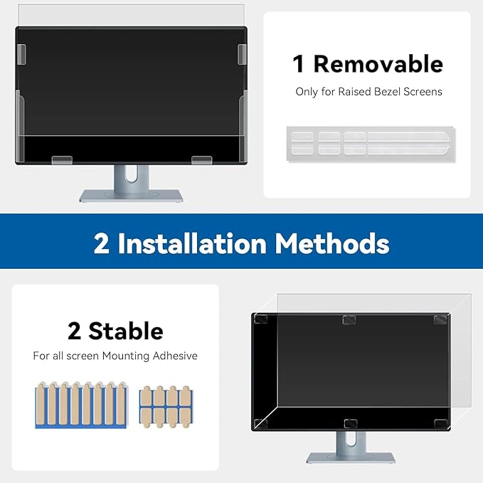 IPROKKO [2-Pack] 25 Inch Computer Privacy Screen Filter for 16:9 Widescreen Monitor, Removable 25in Anti Blue Light Glare Privacy Shield, Anti Spy Security Protector for Hp Dell Asus Acer Samsung