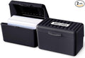 Olivo Index Card Holder Box 3x5 Flash Note Card Holder Storage File Box Organizer Case for 3"x5" Cards, Black 2 Pack