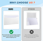 Feifeiya Magnetic Pocket File Holder Large File Folder Organizer Paper Mail Letters Holder Wall Hanging Office Supplies for Refrigerator Whiteboard Cabinets(13.8 x 8.3 Inch,Horizontal,White)