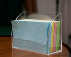 SEVENY 2 PACKS 3x5 Acrylic Index Card Holder Business Card Display Stand for Desk File Note Clear Postcard Stand Index Card Rack Acrylic Business Card Stand for Office Business Classroom (No Card)