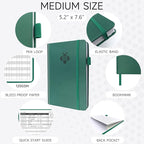 KUMEER Check Register – Elegant Check Registers for Personal Checkbook with Check & Transaction Registers, Hardcover Checkbook Log 5.2x7.6" (Earth Green)