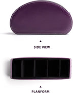Remote Control Holders Organizer Box with 5 Compartment PU Leather Multi-functional Office Desk Storage Caddy Store Tv Remote for Media Player,Brush,Pencil,Glassees&Office Supplies (Dark purple)
