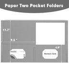 Two Pocket Folders, RAZCC 50 Pack 2 Pocket Folders Fit Letter Size Paper, Paper Folders with Pockets for School Office Business Home (Grey)