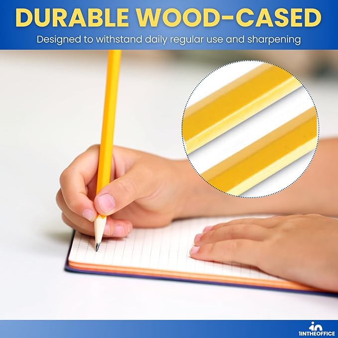 1InTheOffice Lead Pencils, Sharpened Pencils #2 HB, Wood-Cased, Black Lead, Yellow Barrel, 48 Pack