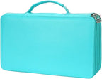 Vomgomfom Deluxe PU Leather Pencil Case - Large Capacity Holder with Zipper Closure for 300 Colored Pencils or 200 Gel Pens, Artist Organizer (Green)