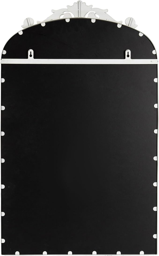 Kate and Laurel Arendahl Decorative Arch Pinboard; 19 x 31; White; Framed Arched Ornate Vintage Cork Board for Use as Motivational Vision Board or Wall Organizer