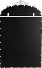 Kate and Laurel Arendahl Decorative Arch Pinboard; 19 x 31; White; Framed Arched Ornate Vintage Cork Board for Use as Motivational Vision Board or Wall Organizer