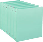 CIXILDTS 1-Inch Binder, Standard 3 Ring Binder Fit Letter Size Paper, Presentation View Binders, Light Blue, 6-Pack