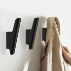 FCOWK Wood Wall Hooks 4 Pack Coat Hooks Wall Mount Black Wooden Hooks for Hanging Hat, Bag, Backpack, Rustic Coat Hooks for Wall, Wood Towel Hooks for Bathrooms and Entryway Hooks (Black)
