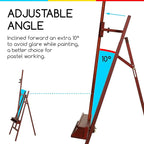 MEEDEN Walnut Large Painters Easel Adjustable Solid Beech Wood Artist Easel, Studio Easel for Adults with Brush Holder, Holds Canvas up to 48"