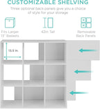 Best Choice Products 9-Cube Storage Organizer, 13.5in Shelf Opening, Bookcase, Display Shelf, Customizable w/ 3 Removable Back Panels – White