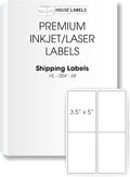 HOUSELABELS 4-up Shipping Labels (3-1/2" x 5") for Laser and Inkjet Printers, 400 Sheets