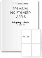 HOUSELABELS 4-up Shipping Labels (3-1/2" x 5") for Laser and Inkjet Printers, 700 Sheets