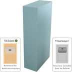 OSCHF 8-Cube Storage Shelf Bookcase - Wooden 4-Tier Floor Standing Open Bookshelf, Modern TV Stand up to 55 Inchs for Home and Office, Light Blue