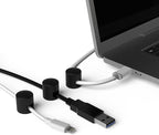 ICONIT Cable Anchors for Desk Organization Black | Premium Aluminum Cord Organizers | Charger + Cable Management Clips for Home & Office | Stylish, Sturdy, & Functional | (3 Pack)